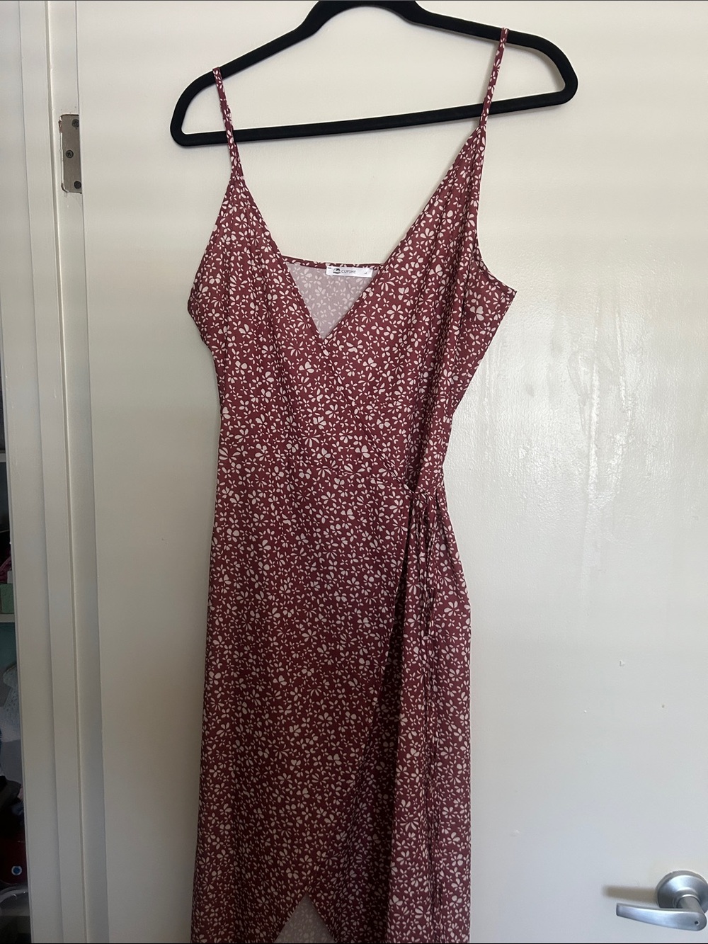 Cupshe Dusty Rose Floral Wrap Midi Dress